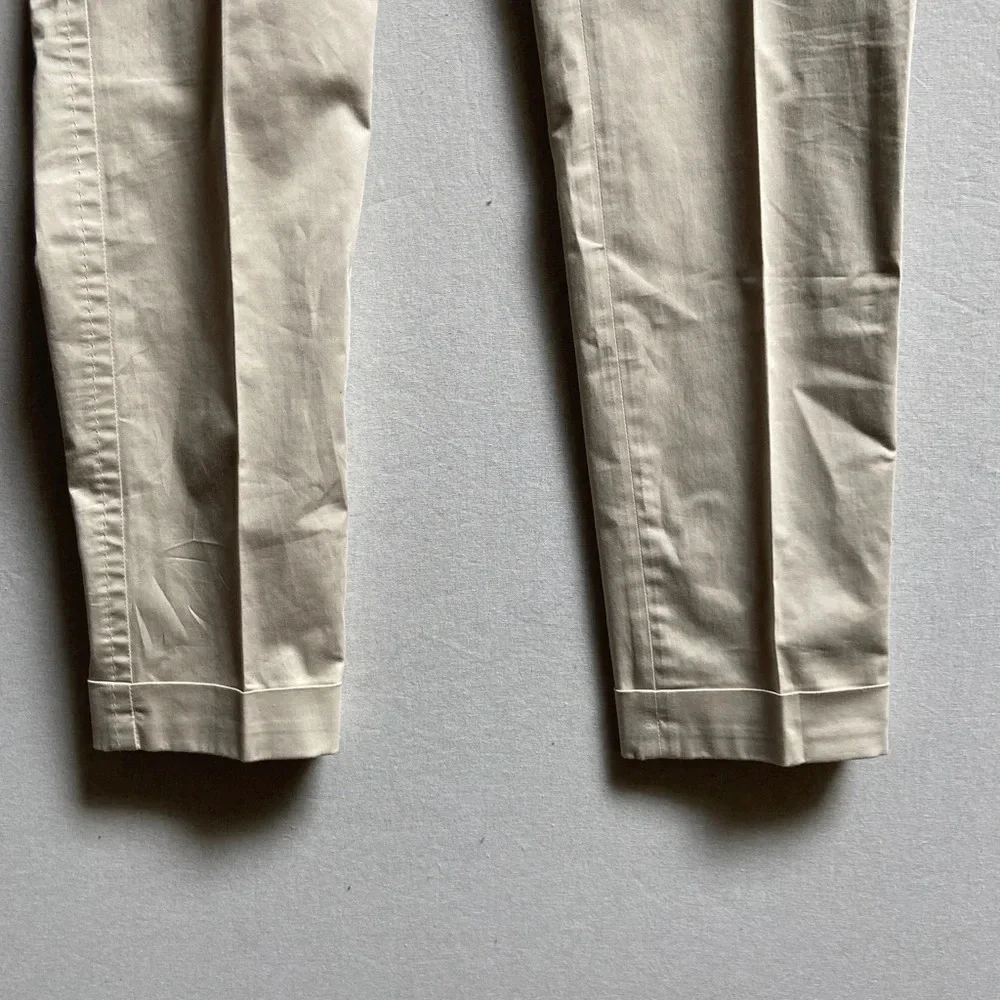 Peserico Cream Cropped Ankle Pants NWOT condition 100% cotton - Picture 4 of 14